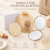 3D Stamped Star Embossed Metal Compact Mirror - Round Electroplated Double-Sided Folding Pocket Mirror with HD Glass for Purse, Travel, Stargazers & Gifts⭐🪞✨