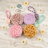 Leopard Print Round Plush Compact Mirror with Lanyard - Cute Faux Fur Double-Sided Folding Travel Mirror - Fluffy Pocket Bag Charm Vanity Mirror for Women, Girls & Teens 🐆✨