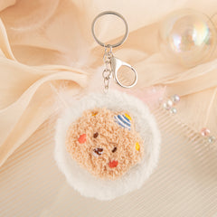 Cute Plush Compact Mirror Keychain, Portable Double-Sided Pocket Makeup Mirror with Soft Furry Animal Design for Women, Girls, Backpack & Travel