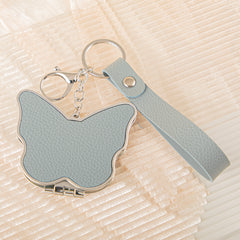 Butterfly Compact Mirror Keychain - Cute Shaped Double-Sided Folding Travel Mirror with Plastic Frame - Pocket Purse Charm Vanity Mirror with Wrist Lanyard for Women, Girls & Students 🦋✨