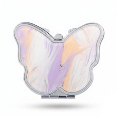 Butterfly Compact Makeup Mirror, Double-Sided Folding Pocket Mirror with Metal Frame & Eco-Friendly Acrylic Panel, 95% High-Definition Glass Mirror for Women, Travel, Purse, Office & Daily Beauty Touch-Ups