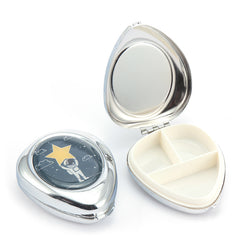 Teardrop Pill Box Organizer - 3-Compartment Portable Travel Medication Case - Eco-Friendly Dual-Purpose Pocket Pill Planner for Women, Seniors & Travelers (Cute Floral Print) 💧🌸