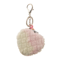 Heart Shape Plush Compact Mirror with Keychain, Double-Sided Folding Makeup Mirror, Cute Portable Pocket Mirror for Women Girls, Travel Purse Cosmetic Mirror Gift
