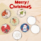1PC Christmas Present Makeup Mirror 2X Folding Double Side Compact Mirror Perfect Gift For Christmas For Sisters Daughters Granddaughters Aunts Mothers Grandmothers And Girlfriends Great Quality Compact Size For On The Go Beauty