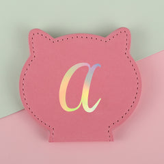 1PC Stainless Steel Makeup Mirror Heart Single Side Compact Mirror Pink And Khaki Leather Colored Letters Paints Can Be Placed Suitable For Use When Making Up Free Hands It Is The Best Choice For Home Or Gift Giving For Mother Sister And Lover