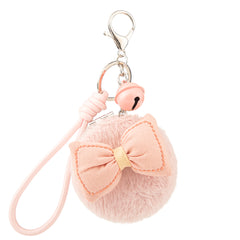Cute Plush Bow Compact Mirror Keychain, Portable Folding Makeup Mirror with Bell Charm, 95% High-Definition Reflection, for Girls, Travel, Daily Touch-Ups & Gifts