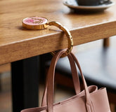 Epoxy Resin Graphic Printed Folding Purse Hook for Table - Cute Gold Electroplated Metal Handbag Hanger Desk Holder - Portable Swivel Bag Hanger Accessory for Women, Dining & Travel 🌸🐾✨