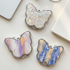 Butterfly Compact Makeup Mirror, Double-Sided Folding Pocket Mirror with Metal Frame & Eco-Friendly Acrylic Panel, 95% High-Definition Glass Mirror for Women, Travel, Purse, Office & Daily Beauty Touch-Ups