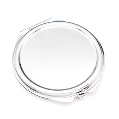 6cm Mini Round Blank Compact Mirror Setting Blanks - Multi-Color Electroplated HD Double-Sided Folding Pocket Metal Mirror Frame for DIY Crafts, Sublimation, Resin, Cabochon Jewelry Making
