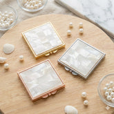 Mother of Pearl Compact Mirror Square Compact Makeup Mirror, Double-Sided High Definition Mirror (95% Reflectivity), Portable Pocket Mirror for Travel & Daily Use, Lightweight 70g, Eco-Friendly Material, Ideal for Women & Girls