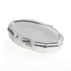 Mini Scalloped Oval Blank Pill Box Blanks Bulk - 2-Compartment Wavy Oval Metal Pill Organizer Setting for DIY Epoxy Resin, Rhinestones, Sublimation & Custom Logo Engraving) 💊🪞✨