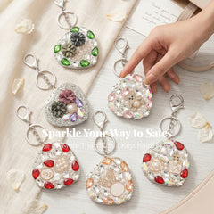 Heart-Shaped Bling Rhinestone Compact Makeup Mirror Double-Sided Portable Pocket Mirror, Eco-Friendly Material, 95% Reflectivity, Stylish Gift for Women & Girls (2.5x2.4 inch)