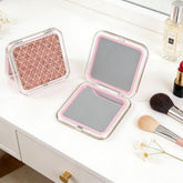 Square Sequin Acrylic Compact Mirror, Portable Folding Makeup Mirror with Sparkle Design, 95% High-Definition Reflection, for Women, Travel, Daily Touch-Ups & Gifts