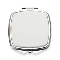 Sublimation Rounded Square Compact Mirror Blanks Bulk - Cushion Shape Electroplated Metal Double-Sided Folding Pocket Mirror with Sublimation Aluminum Inserts for DIY Heat Transfer Printing