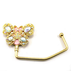 Luxury Vintage Butterfly Folding Purse Hook for Table - Sparkling Rhinestone Purse Hanger Holder