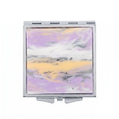 Square Compact Makeup Mirror, Double-Sided Folding Pocket Mirror with Metal Frame & Eco-Friendly Acrylic Panel, 95% High-Definition Glass Mirror for Women, Travel, Purse, Office & Daily Touch-Ups
