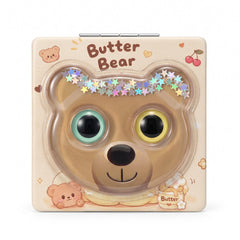 Butter Bear liquid glitter quicksand square compact mirror