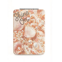 Shine On seashell rectangular compact mirror back design
