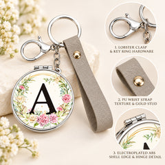 Silver plated ABS shell hardware and PU wrist strap