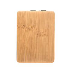 1 PC PU Leather Bread Mirror Banboo Pattern 2X Magnification Rectangle Folding Double-sided Cosmetic Mirror Elegant Bamboo Pattern Looks Beautiful Suitable As Gift For Mother Sister Girlfriend Suitable To Use At Home School Company And Other Occasions