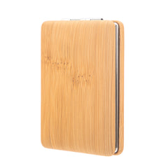 1 PC PU Leather Bread Mirror Banboo Pattern 2X Magnification Rectangle Folding Double-sided Cosmetic Mirror Elegant Bamboo Pattern Looks Beautiful Suitable As Gift For Mother Sister Girlfriend Suitable To Use At Home School Company And Other Occasions