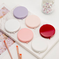65mm Folding Button Makeup Mirror Double-Sided Compact Mirror Multiple Candy Colors (Pink, Purple, Red, White