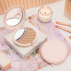 65mm Folding Button Makeup Mirror Double-Sided Compact Mirror Multiple Candy Colors (Pink, Purple, Red, White