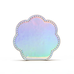 Flower Shaped Stainless Steel Single Sided Makeup Mirror With Laser Matte Leather Case Multiple Color Options Elegant And Stylish