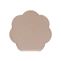 1 PC Khaki Leather Case Stainless Steel Compact Mirror Standable Single Sided Mirror Available In Oval Floral And Various Shapes Perfect For Precision Makeup Ideal Gift For Mother Daughter Sister Girlfriend Suitable For Home Office Travel And More