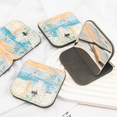 โจ Monet's Sunrise Impressions: 8cm Foldable Makeup Mirror โ Portable Elegance! Ideal for On-the-Go Beauty, Doubles as Stylish Desktop Decor. Stainless Steel Mirror for Durability, Perfect Gift to Illuminate Special Occasions! ๐