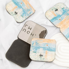 โจ Monet's Sunrise Impressions: 8cm Foldable Makeup Mirror โ Portable Elegance! Ideal for On-the-Go Beauty, Doubles as Stylish Desktop Decor. Stainless Steel Mirror for Durability, Perfect Gift to Illuminate Special Occasions! ๐