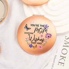 Radiant Elegance: Rose Gold, Round UFO-Shaped Makeup Mirror with Magnetic Clasp, 7cm