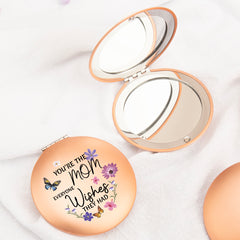 Radiant Elegance: Rose Gold, Round UFO-Shaped Makeup Mirror with Magnetic Clasp, 7cm
