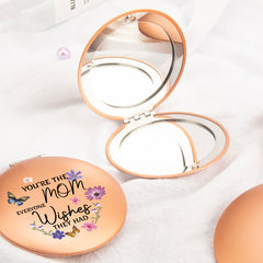Radiant Elegance: Rose Gold, Round UFO-Shaped Makeup Mirror with Magnetic Clasp, 7cm