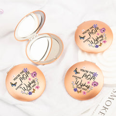 Radiant Elegance: Rose Gold, Round UFO-Shaped Makeup Mirror with Magnetic Clasp, 7cm