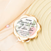 Light Gold-Plated, 6.5cm Petal-Shaped Double-Sided Makeup Mirror, Perfect Gift for Sister, In Stock!