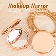 1PC Round Button Mirror 2X Magnification Folding Double Side Compact Mirror Suitable As A Gift For Mother Friend Lover Suitable For Christmas Birthday Valentine's Day Suitable For Use At Home Company Classroom