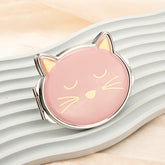 1PC Epoxy Makeup Mirror Folding Double Side Cat Head Compact Mirror 2X Magnification Cut Cat Pattern Suitable As Gift For Sister And Mother Or Lover Suitable For Birthday And Valentine's Day And Various Festivals And Also Suitable For All Occasions