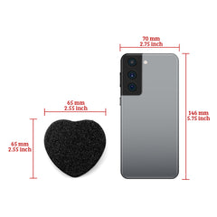 Glitter Gilt Leather Heart-Shaped Makeup Mirror, 7cm In-Stock, Available in Pink, Black, Gold, and Rose Gold, Silver Plating