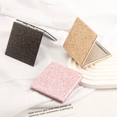 1PC Square Loose Powder Makeup Mirror Folding Double Side Compact Mirror 2X Magnification Available In Pink Yellow And Black You Can Become The Focus Of The Crowd On Any Occasion And Attract Attention Suitable As A Fashion Item For Girlfriend