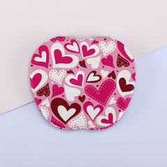 1 PC Apple-Shaped Printed PU Leather Makeup Mirror And Portable Design Dual-Sided 2X Magnification Compact Mirror For Makeup Perfect Gift For Mother Sister Girlfriend Suitable For Home Office Travel And More