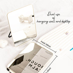 1 PC Stainless Steel Makeup Mirror Rectangle Compact Mirror With Sturdy Iron Stand High-Definition Reflection Durable Rust-Resistant Design Ideal For Home Office Bedroom Perfect Gift For Mother Sister Or Friend At Birthday Or Other Festivals