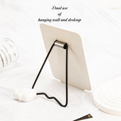 1 PC Stainless Steel Makeup Mirror Rectangle Compact Mirror With Sturdy Iron Stand High-Definition Reflection Durable Rust-Resistant Design Ideal For Home Office Bedroom Perfect Gift For Mother Sister Or Friend At Birthday Or Other Festivals