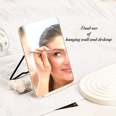 1 PC Stainless Steel Makeup Mirror Rectangle Compact Mirror With Sturdy Iron Stand High-Definition Reflection Durable Rust-Resistant Design Ideal For Home Office Bedroom Perfect Gift For Mother Sister Or Friend At Birthday Or Other Festivals