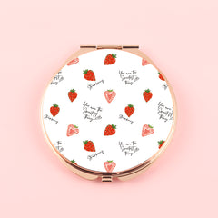 Fashionable Round Makeup Mirror, Two-Color Gold and Silver, PU Eco-Friendly Design, HD 60*60mm Mirror,Seven Unique Patterns, A Glimpse of Elegant Life in One Mirror
