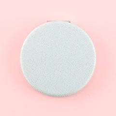 HD Glass Round Makeup Mirror, with Plating Silver Metal Frame and PU Eco-friendly Leather, Available in Five Colors, Bringing You a Unique Fashion Experience