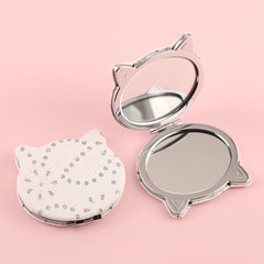 ✨Five-shaped Mirror, Ever-changing and Gorgeous!,HD Glass Silver Edge, PU Glitte Leather Covering, Black and White, The Best Choice for Gift-giving Makeup Mirror, Friends Will Love It💄🌟