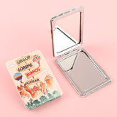Intimate Customization, PU Eco-Friendly Leather, Plating Silver Edge, HD Mirror,Create Your Own Personalized Makeup Mirror, the Ideal Size of 85*62mm, to Perfectly Express Yourself