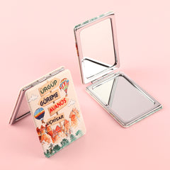 Intimate Customization, PU Eco-Friendly Leather, Plating Silver Edge, HD Mirror,Create Your Own Personalized Makeup Mirror, the Ideal Size of 85*62mm, to Perfectly Express Yourself