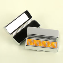 Exquisite Lipstick Box, 80*30mm, Equipped with Sparkling Rhinestones, Available in Four Colors ,Black, Blue, Yellow, White, Perfect for Holding Your Lipstick